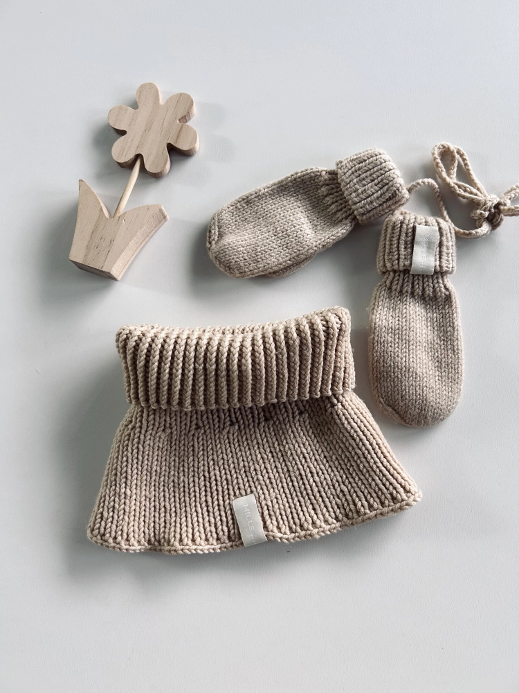 Komin, Rękawiczki 2-4 lata, wełna merino Mille Baby Unisex