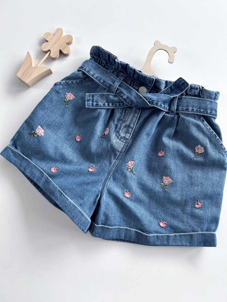 Spodenki jeansowe z paskiem 146 cm Next