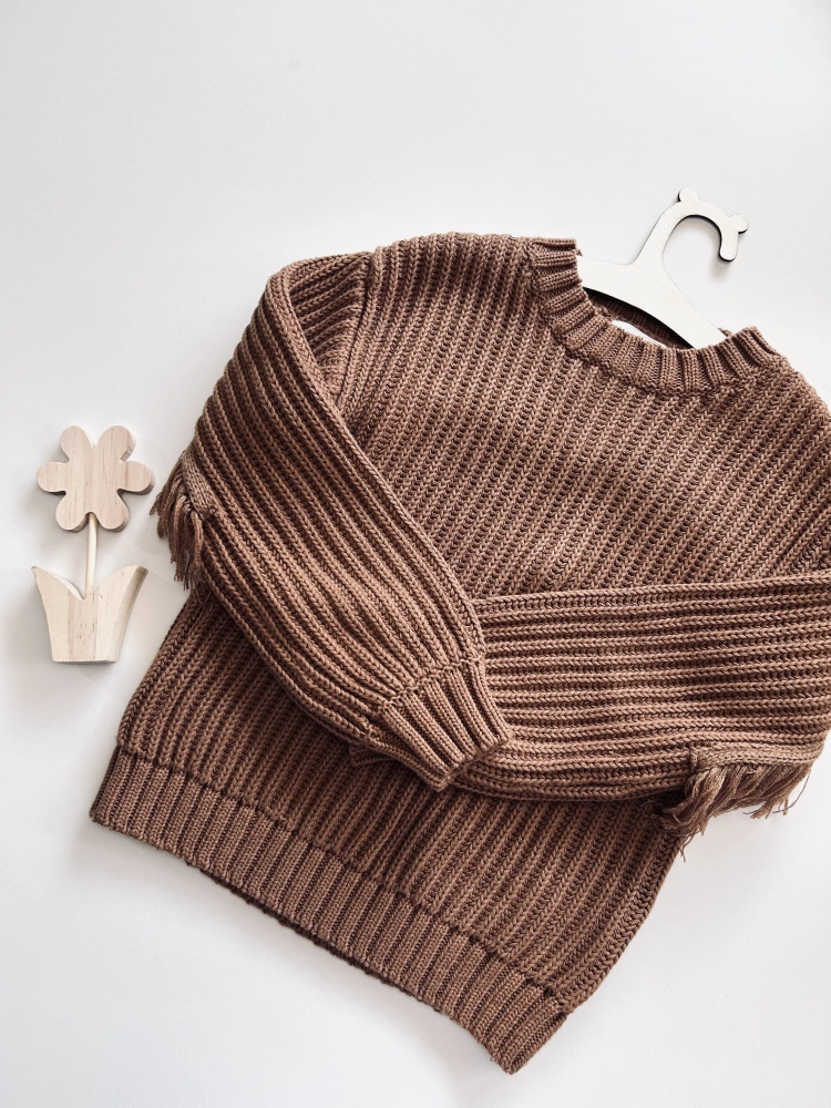 Sweterek z frędzlami 110-116 cm H&M