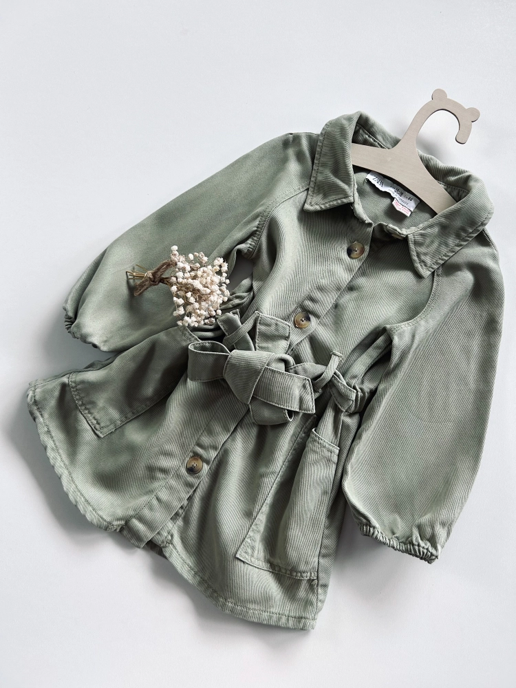 Sukienka jeansowa z paskiem 86 cm Zara